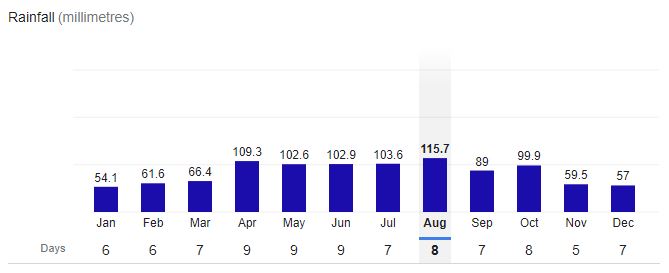 Munster USA Rainfall