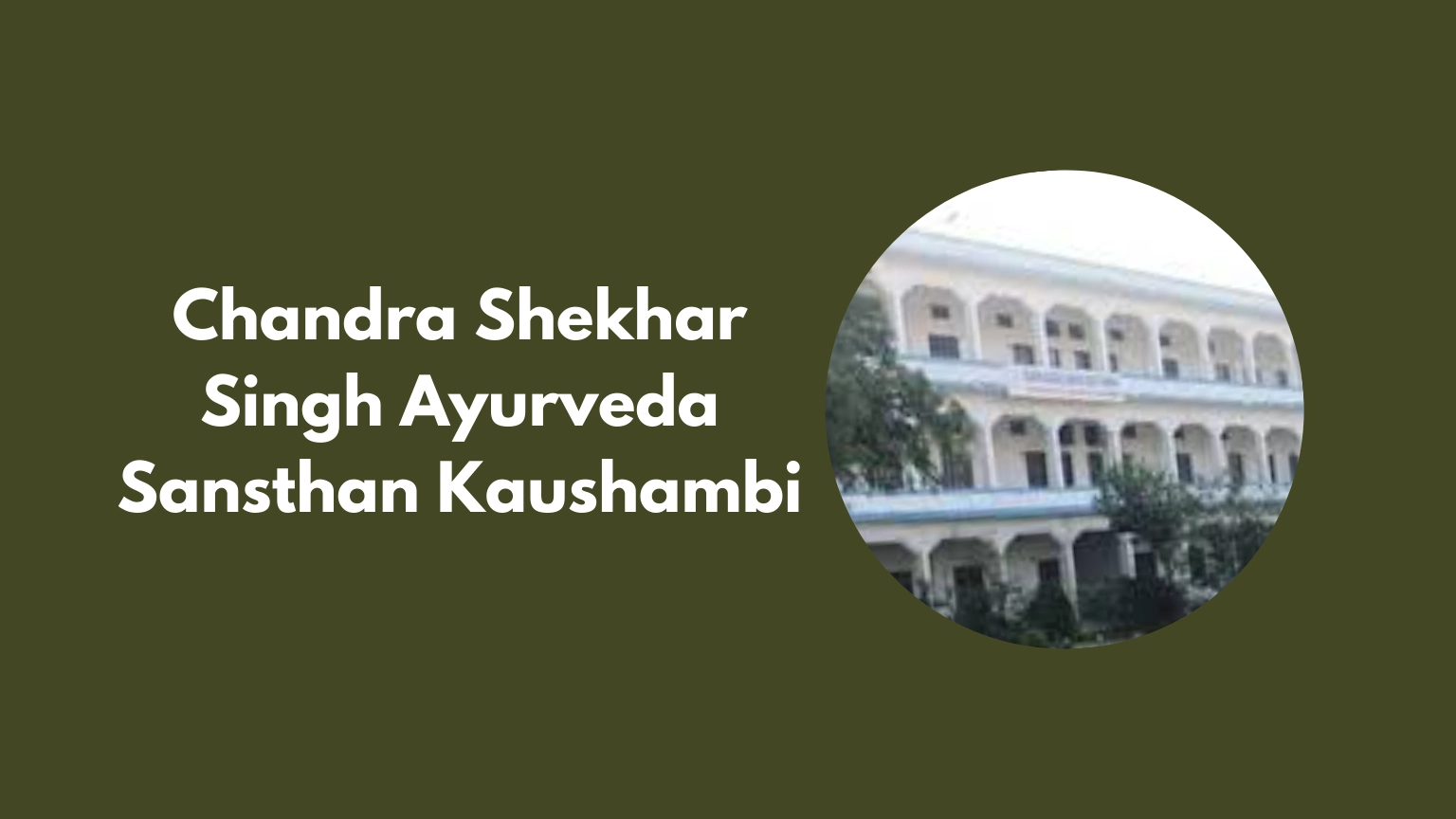 Chandra Shekhar Singh Ayurveda Sansthan Kaushambi