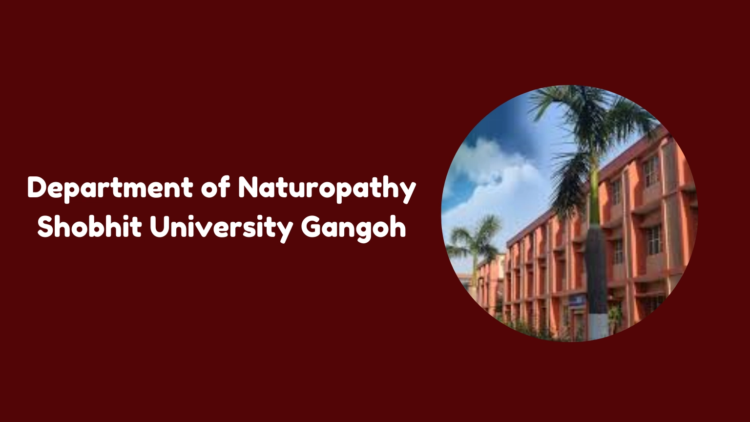 Department of Naturopathy Shobhit University Gangoh