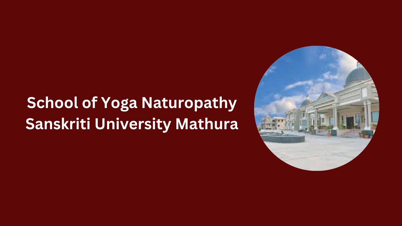 School of Yoga Naturopathy Sanskriti University Mathura