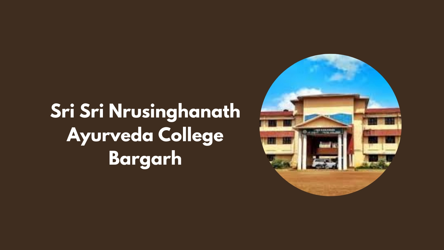 Sri Sri Nrusinghanath Ayurveda College Bargarh