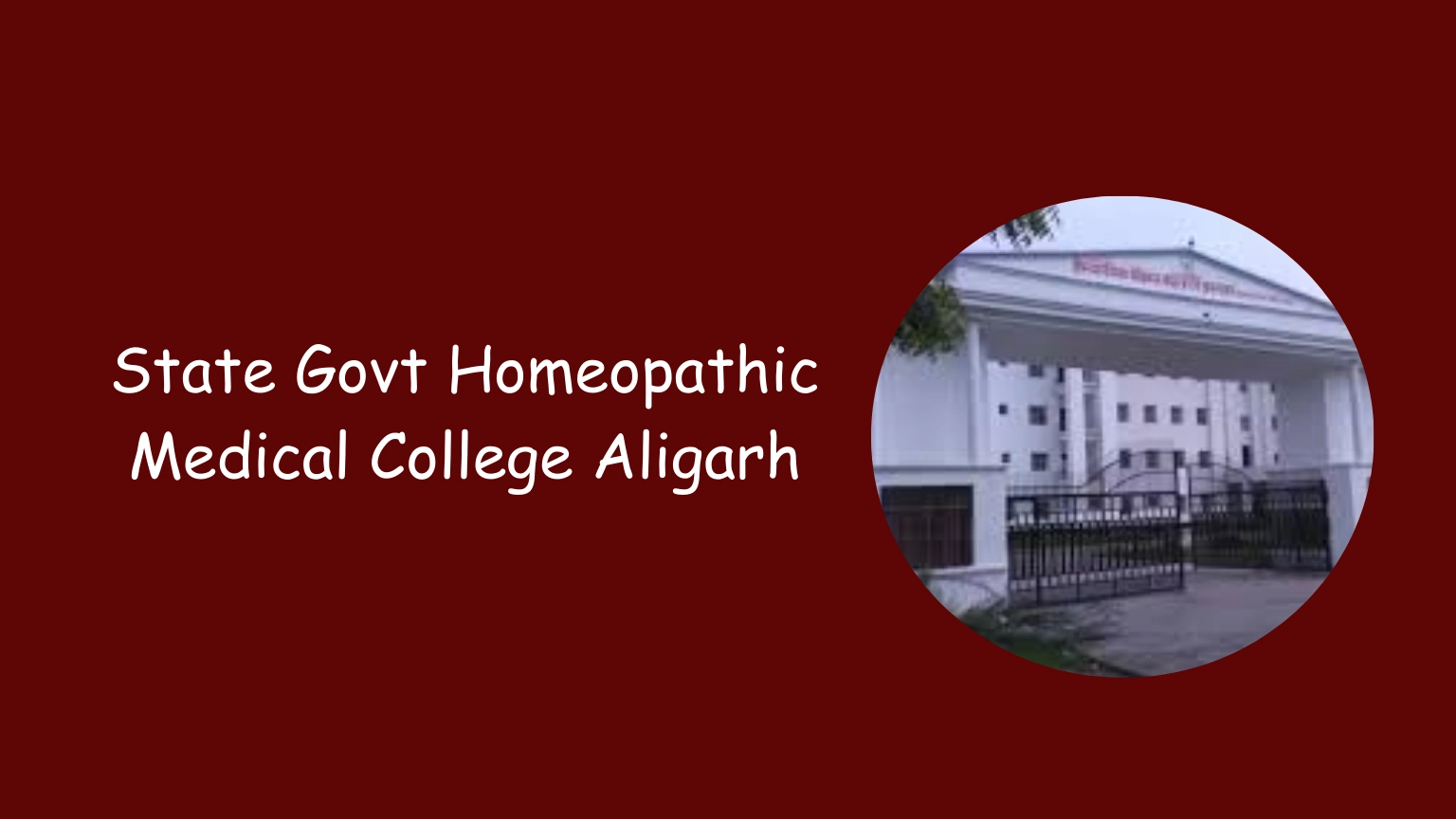 State Govt Homeopathic Medical College Aligarh