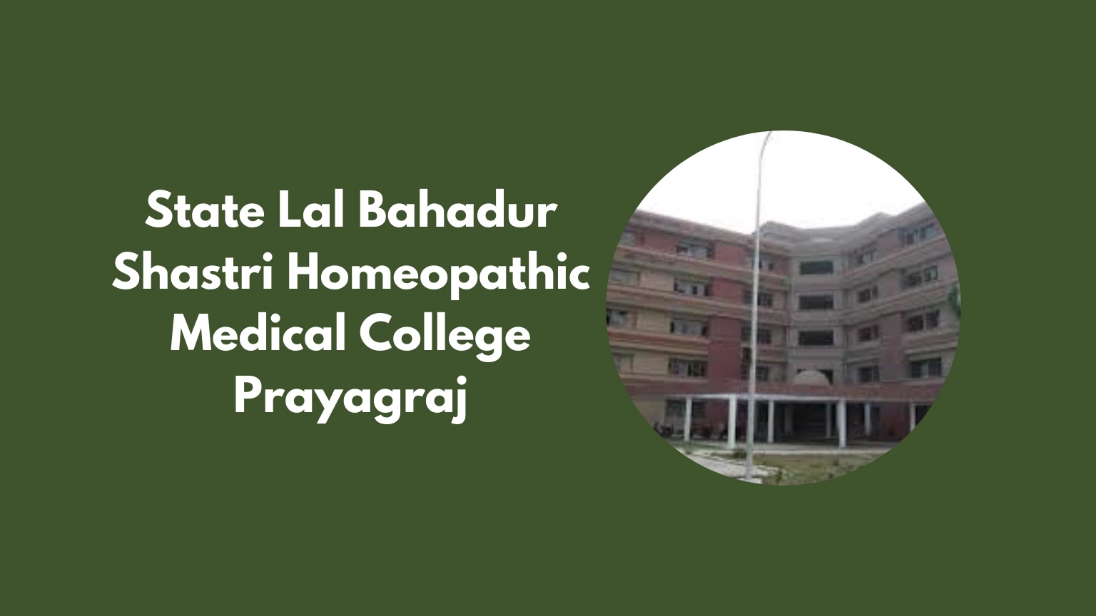 State Lal Bahadur Shastri Homeopathic Medical College Prayagraj